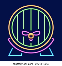 Isolated barrel neon oktoberfest vector illustration