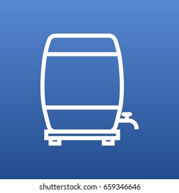 Isolated Barrel Outline Symbol On Clean Background. Vector Wine Cask  Element In Trendy Style.