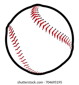 Isolated baseball ball icon on a with background, vector illustration