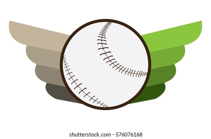 Isolated baseball ball on an emblem, Vector illustration
