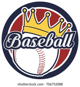Isolated baseball emblem with a ball, Vector illustration