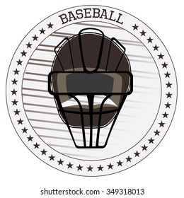 Isolated baseball emblem with a baseball helm and text