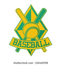 an isolated baseball emblem on a white background