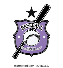 an isolated baseball emblem on a white background