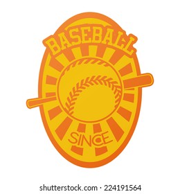 an isolated baseball emblem on a white background