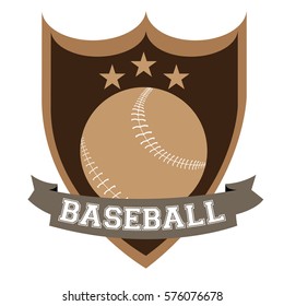 Isolated baseball emblem with stars, Vector illustration