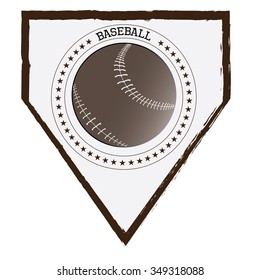 Isolated baseball emblem with and text