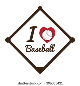 Isolated baseball field with a love message