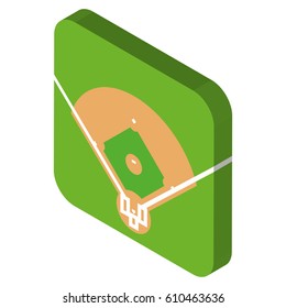 Isolated baseball field on a white background, Vector illustration
