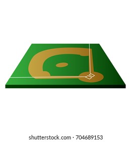 Isolated baseball field on a white background, vector illustration