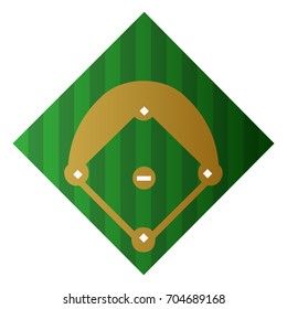 Isolated baseball field on a white background, vector illustration