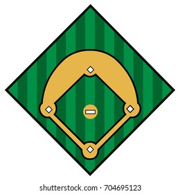 Isolated baseball field on a white background, vector illustration