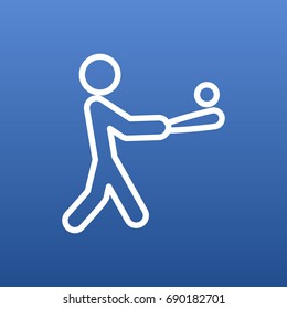 Isolated Baseball Outline Symbol On Clean Background. Vector Batting Element In Trendy Style.