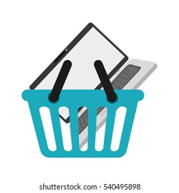 Isolated basket shopping icon vector illustration graphic design