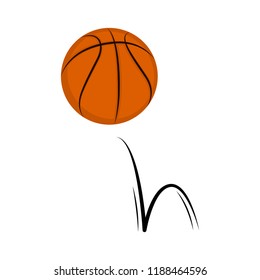 Isolated basketball ball with a bounce effect