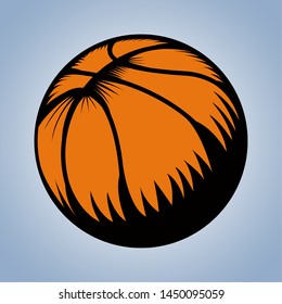 Isolated basketball ball over a colored background - Vector