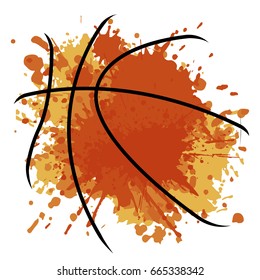 Isolated basketball ball with paint, Vector illustration