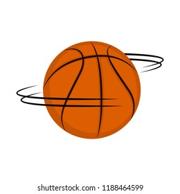 Personagem de desenho animado de basquete girar uma bola de