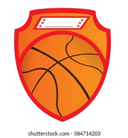 Isolated basketball emblem with a ball, Vector illustration