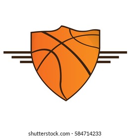 Isolated basketball emblem with a ball, Vector illustration