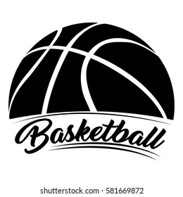 Einzeln Basketball-Emblem auf weißem Hintergrund, Vektorgrafik