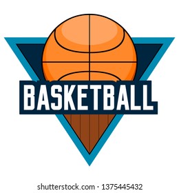 Isolated basketball emblem with text. Vector illustration design