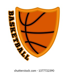 Isolated basketball emblem with text. Vector illustration design