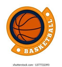 Isolated basketball emblem with text. Vector illustration design