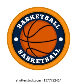 Isolated basketball emblem with text. Vector illustration design