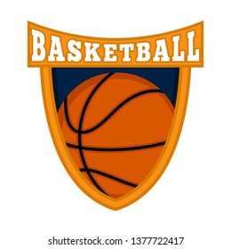 Isolated basketball emblem with text. Vector illustration design