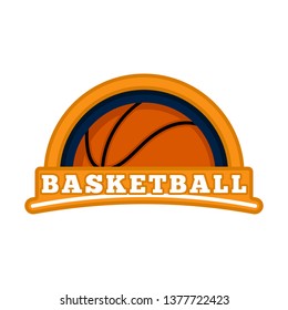 Isolated basketball emblem with text. Vector illustration design