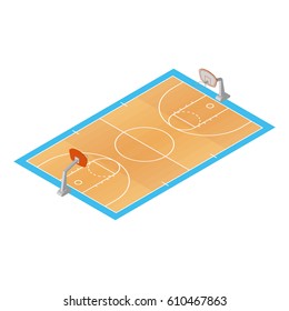 Isolated basketball field on a white background, Vector illustration
