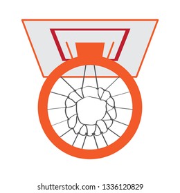 Isolated basketball hoop image. Vector illustration design