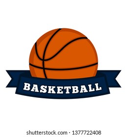 Isolated basketball logo with text. Vector illustration design