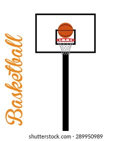 Isolated basketball net with a basketball ball. Vector illustration