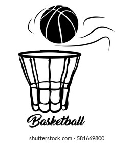 Isolated basketball net with a ball, Vector illustration