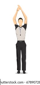 Isolated basketball referee.