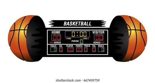Isolated basketball scoreboard contained into a ball, Vector illustration