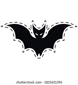 Isolated bat halloween october scary icon sticker- Vector