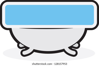 Isolated bath tub filled with water