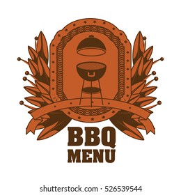 Isolated bbq menu and steak house design