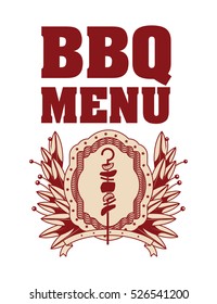 Isolated bbq menu and steak house design