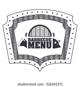Isolated bbq menu and steak house design