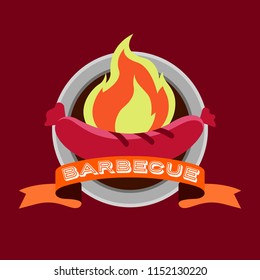 Isolated bbq poster