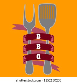 Isolated bbq poster