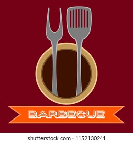 Isolated bbq poster