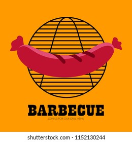 Isolated bbq poster