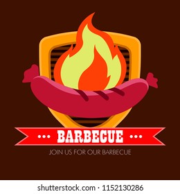 Isolated bbq poster