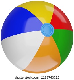 bola de playa aislada. Ilustración realista de la bola de playa de 3.000 m²