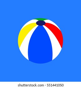 Isolated beach ball icon on a blue background, Vector illustration